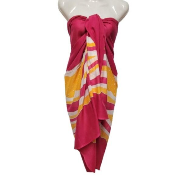Womens Sarong Cotton Wrap, Handpainted Batik Wrapskirt Beach Pareo Beachwear-NEW - Picture 1 of 5
